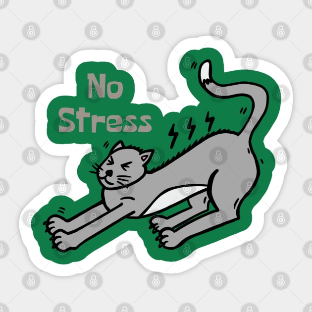 No Stress Cat Sticker by RiyanRizqi